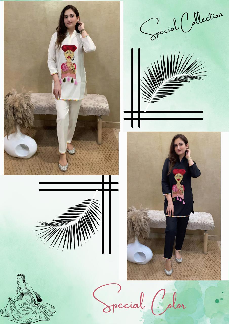DC G29 Muslin Embroidery Chain Work Designer Kurti With Bottom Wholesale Shop In Surat